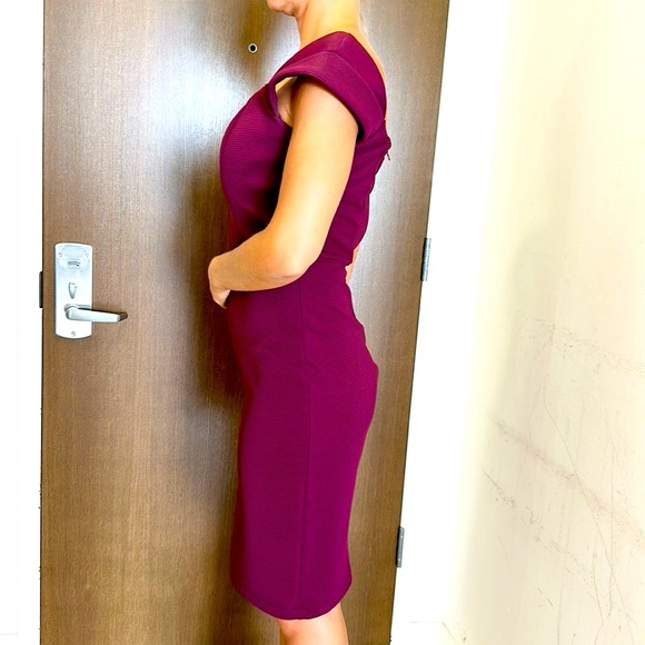 LULU’s Maroon Heart Shape Corset Top & Straight Fit Dress w/Cap Sleeves Dress - Picture 6 of 8